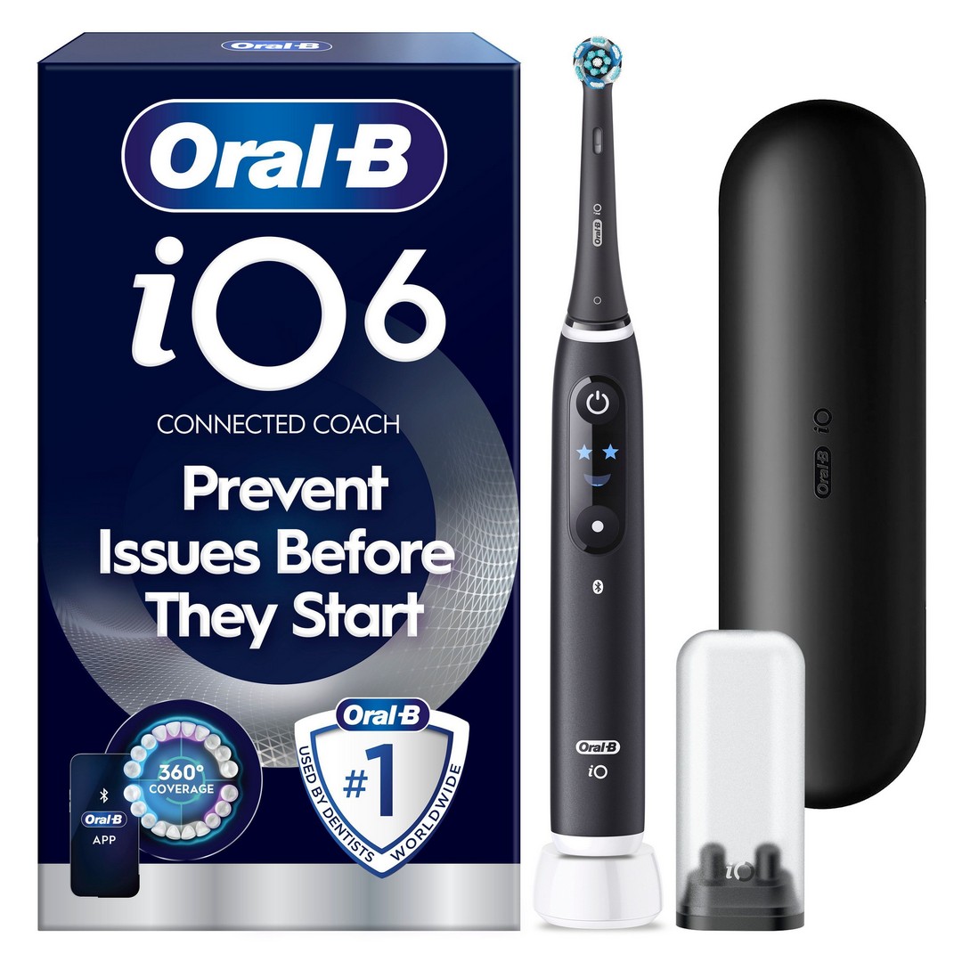 Oral-B iO6 Black Lava, Travel Case, Travel Refi