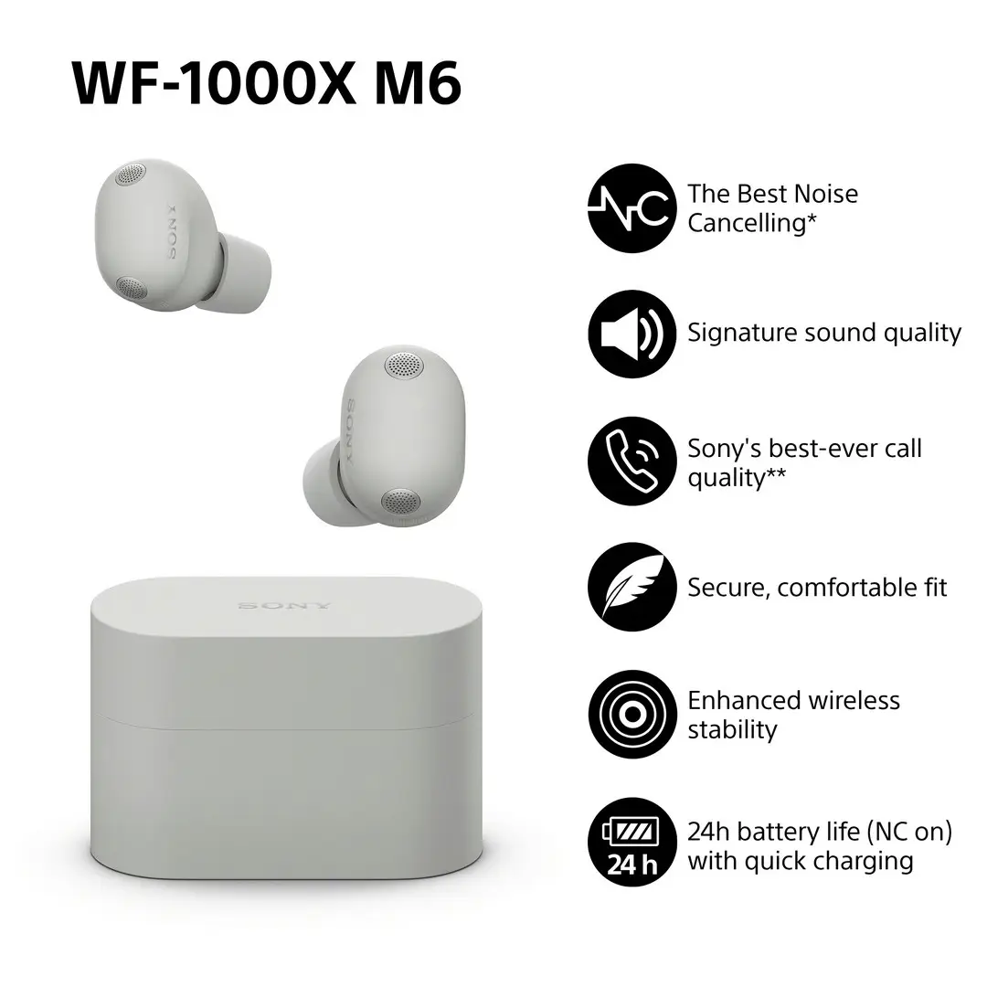 Sony WF-1000XM6 - Silver | NetOnNet