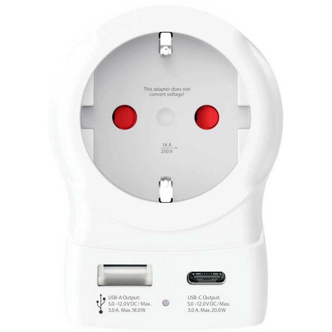 SKROSS Travel adapter EU to USA USB A C