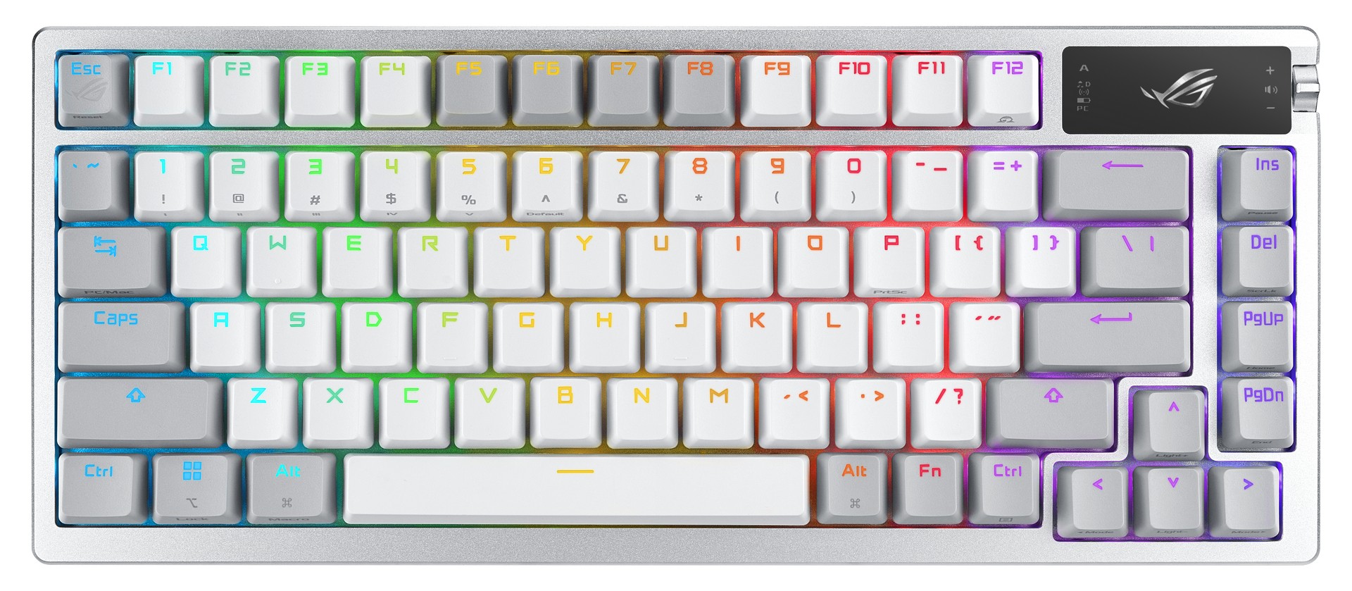 ASUS ROG Azoth 75 Gaming Wireless PBT Keycaps Snow Switches - Moonlight White